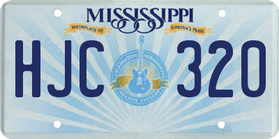 MS license plate HJC320