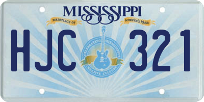 MS license plate HJC321