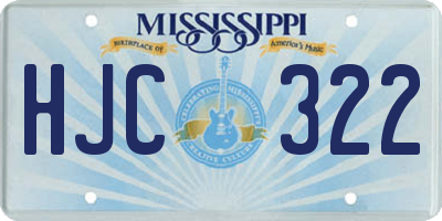 MS license plate HJC322