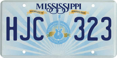 MS license plate HJC323