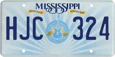 MS license plate HJC324