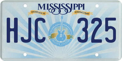 MS license plate HJC325