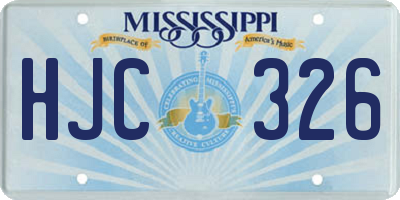 MS license plate HJC326
