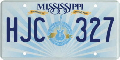MS license plate HJC327