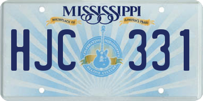 MS license plate HJC331