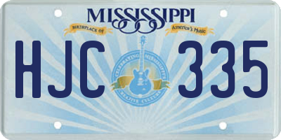 MS license plate HJC335