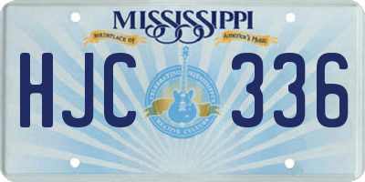MS license plate HJC336
