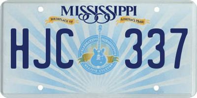 MS license plate HJC337
