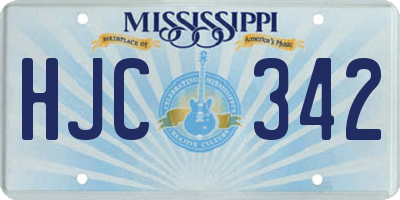 MS license plate HJC342