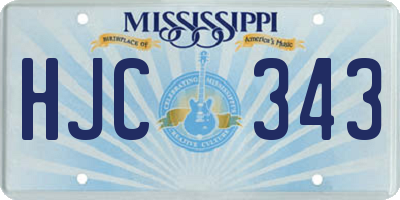 MS license plate HJC343