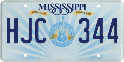 MS license plate HJC344