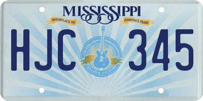 MS license plate HJC345