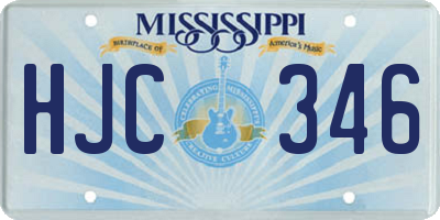 MS license plate HJC346