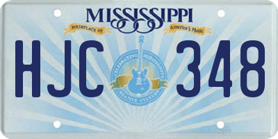 MS license plate HJC348