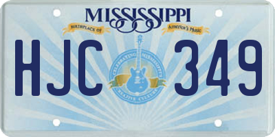 MS license plate HJC349