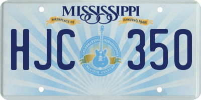 MS license plate HJC350