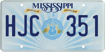 MS license plate HJC351