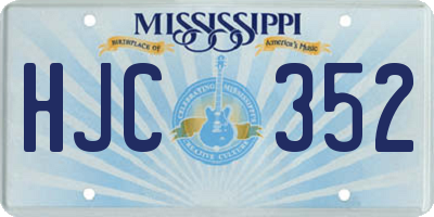 MS license plate HJC352