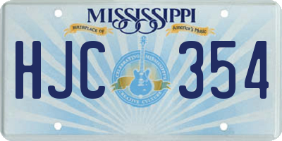 MS license plate HJC354