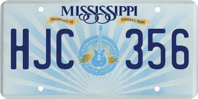 MS license plate HJC356