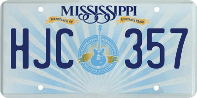 MS license plate HJC357