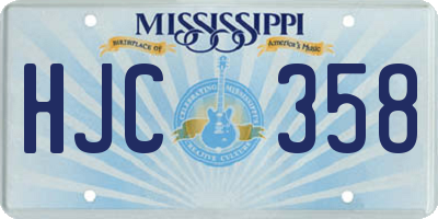 MS license plate HJC358