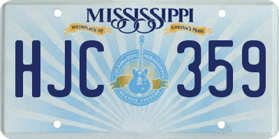 MS license plate HJC359