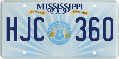 MS license plate HJC360