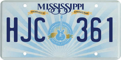MS license plate HJC361