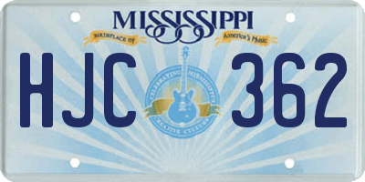 MS license plate HJC362