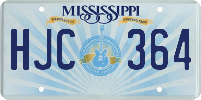 MS license plate HJC364