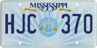 MS license plate HJC370