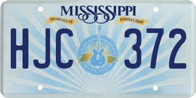 MS license plate HJC372