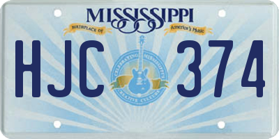 MS license plate HJC374
