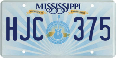 MS license plate HJC375