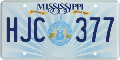 MS license plate HJC377