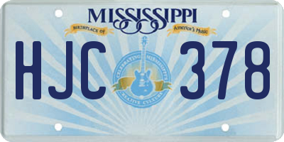 MS license plate HJC378