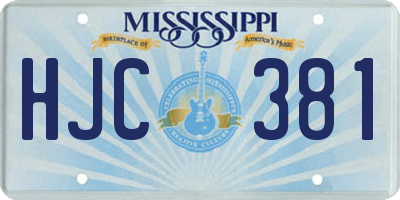 MS license plate HJC381