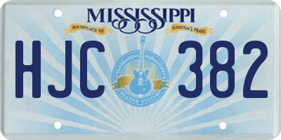 MS license plate HJC382