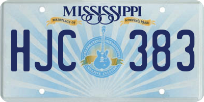MS license plate HJC383