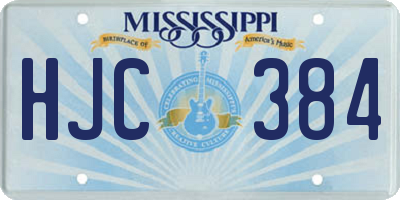 MS license plate HJC384