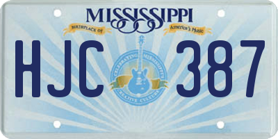 MS license plate HJC387