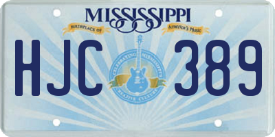 MS license plate HJC389