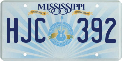 MS license plate HJC392
