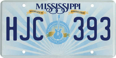 MS license plate HJC393