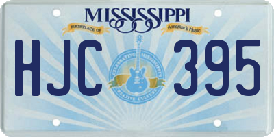 MS license plate HJC395
