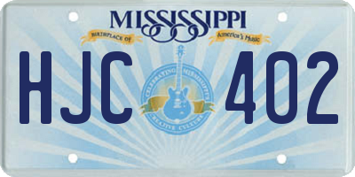 MS license plate HJC402