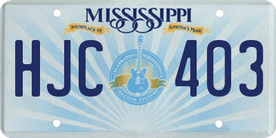 MS license plate HJC403