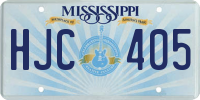 MS license plate HJC405