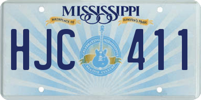 MS license plate HJC411